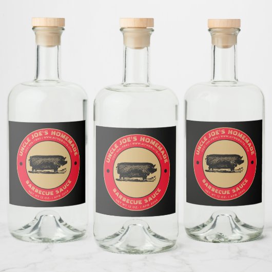Homemade Barbecue Sauce Label Sjabloon Likeurfles Etiket (Flessen)