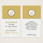 Homemade Bath & Body Label Gold & Black Hang Label Visitekaartje (Voorkant /achterkant)