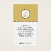 Homemade Bath & Body Label Gold & Black Hang Label Visitekaartje (Achterkant)