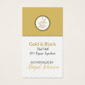 Homemade Bath & Body Label Gold & Black Hang Label Visitekaartje (Voorkant)