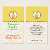 Homemade Bath & Body Label Pineappel | CadeauLabel Visitekaartje (Voorkant /achterkant)