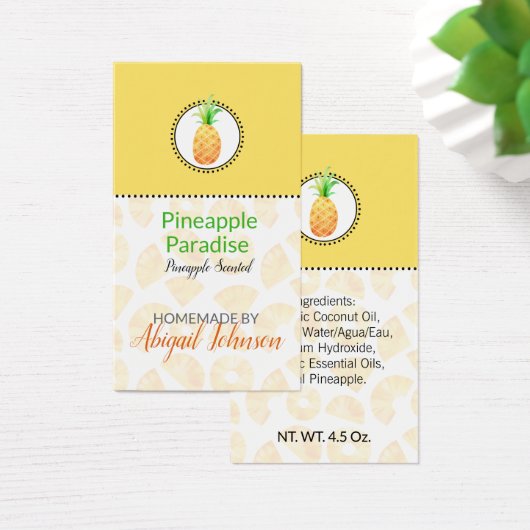 Homemade Bath & Body Label Pineappel | CadeauLabel Visitekaartje (Bureau)