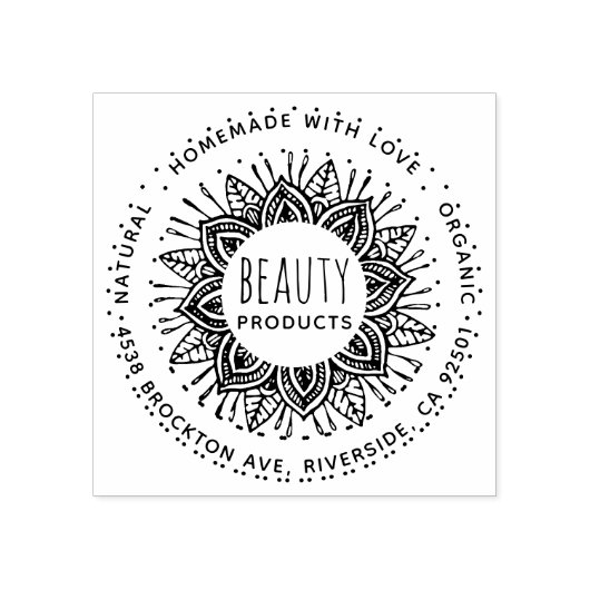 Homemade Beauty Products Business Stamp Rubberstempel (Afrduk)