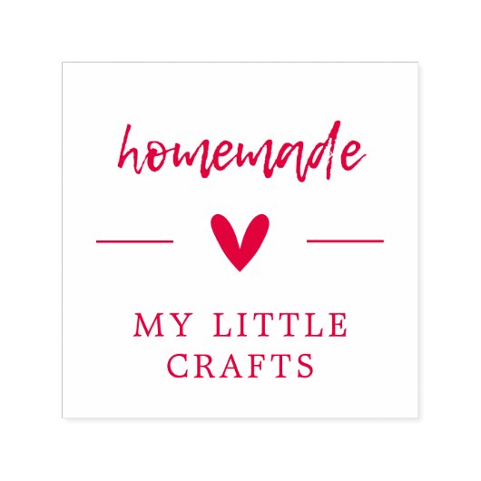 Homemade, Bedrijfsnaam, hart, aangepast Zelfinktende Stempel (Design)