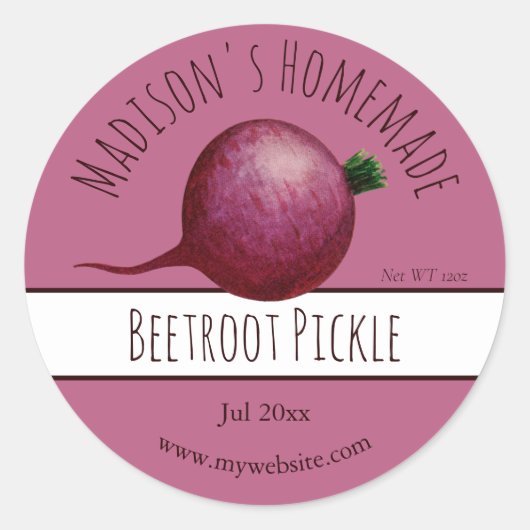Homemade Beet Pickle Labels (Voorkant)