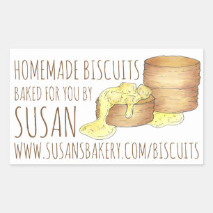 Homemade biscuits, doordrenkt van het zuidelijke k rechthoekige sticker