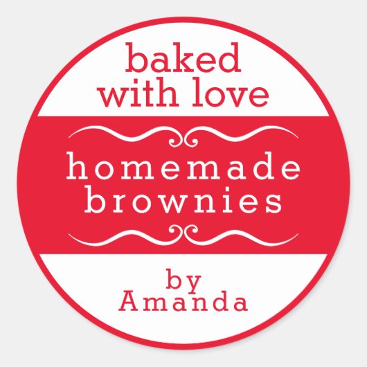 Homemade Bked Goods Brownie Classic Round Sticker (Voorkant)