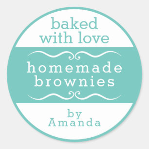Homemade Bked Goods Brownie Classic Round Sticker