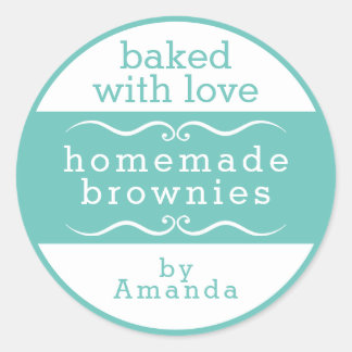 Homemade Bked Goods Brownie Classic Round Sticker