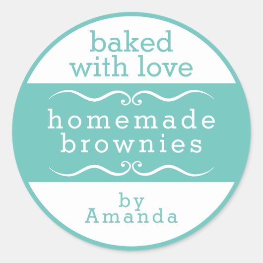 Homemade Bked Goods Brownie Classic Round Sticker (Voorkant)