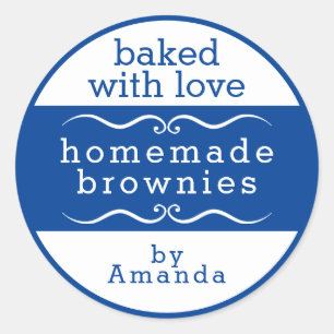 Homemade Bked Goods Brownie Classic Round Sticker