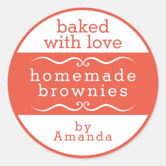 Homemade Bked Goods Brownie Classic Round Sticker (Voorkant)