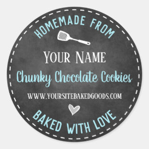 Homemade Bked Goods Chalkboard Personalized Clas Ronde Sticker