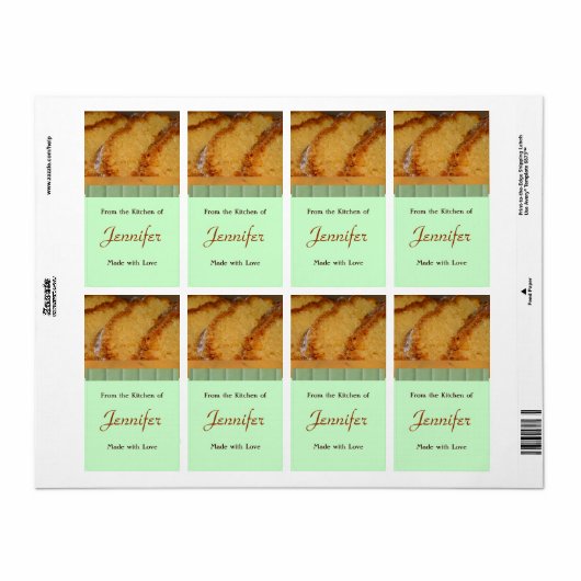 Homemade Bked Goods label sjabloon (Full Sheet)