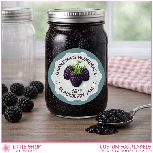 Homemade Blackberry Jam Canning Jar Labels
