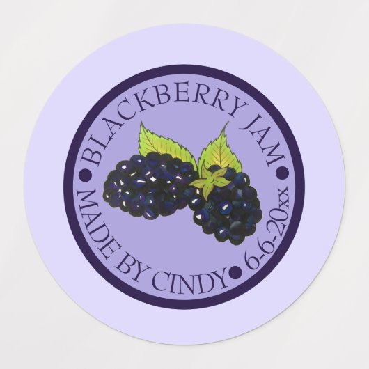 Homemade Blackberry Jam Jelly PReserves, geconserv Labels (Design 1)