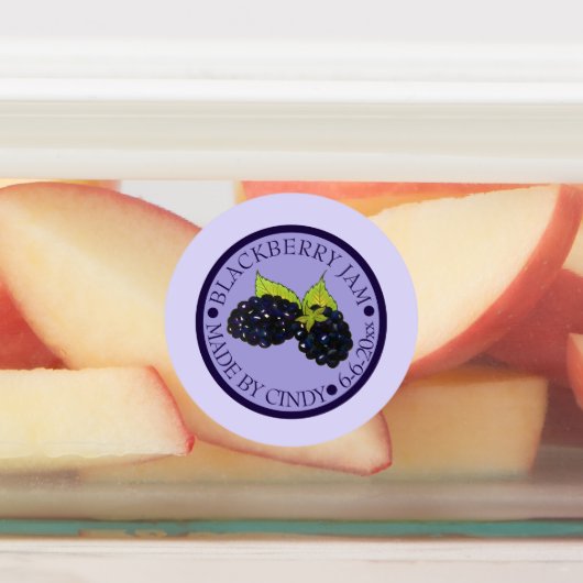 Homemade Blackberry Jam Jelly PReserves, geconserv Labels (Aangebracht)