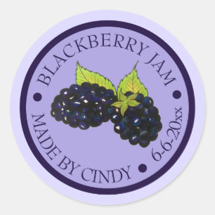 Homemade Blackberry Jam Jelly PReserves, geconserv Ronde Sticker