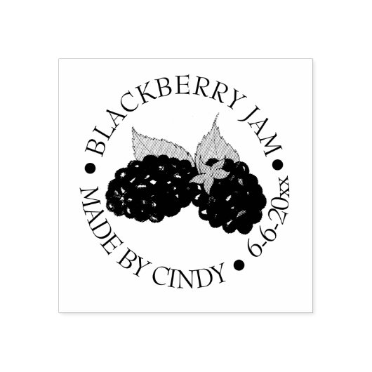 Homemade Blackberry Jam Jelly PReserves, geconserv Rubberstempel (Afrduk)