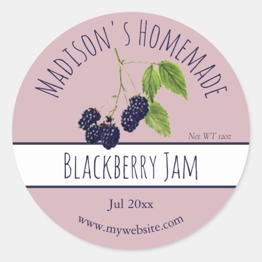 Homemade Blackberry Jam Labels (Voorkant)