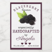 Homemade Blackberry Liqueur Flacelabel | Voedselcontainer Etiket (Enkel label)
