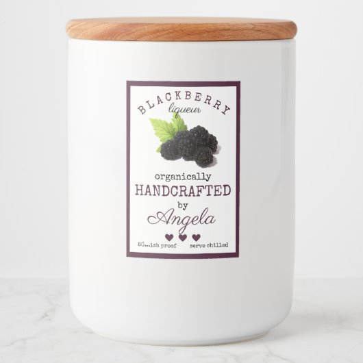 Homemade Blackberry Liqueur Flacelabel | Voedselcontainer Etiket (Voorkant)