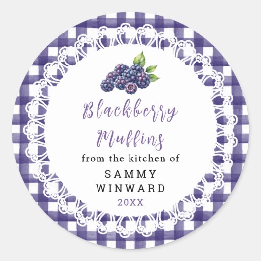Homemade Blackberry Muffins Label (Voorkant)
