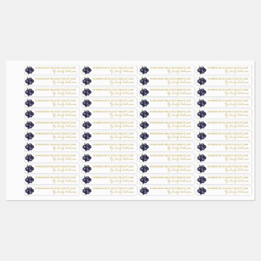Homemade Blackcurrant Jam Thin Seal Label (Vel)