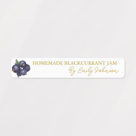 Homemade Blackcurrant Jam Thin Seal Label (Design 2)