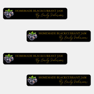 Homemade Blackcurrant Jam Thin Seal Label