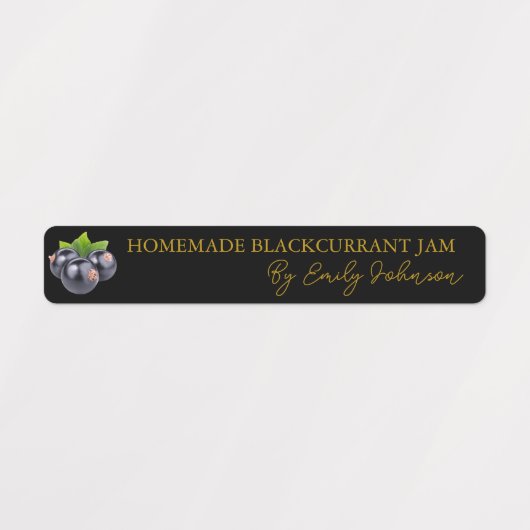 Homemade Blackcurrant Jam Thin Seal Label (Design 1)