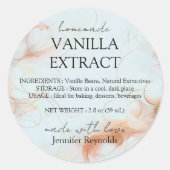 Homemade blue Vanilla Extract and Instructions Ronde Sticker (Voorkant)