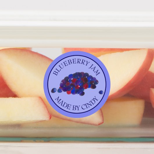 Homemade Blueberry Jam Jelly PReserves, geconserve Labels (Aangebracht)