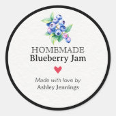 Homemade Blueberry Jam Label | Custom Sticker (Voorkant)