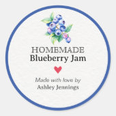 Homemade Blueberry Jam Label | Custom Sticker (Voorkant)