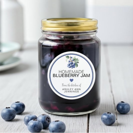Homemade Blueberry Jam Label | From the Kitchen Of