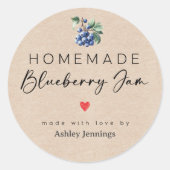 Homemade Blueberry Jam Labels | Made with Love (Voorkant)