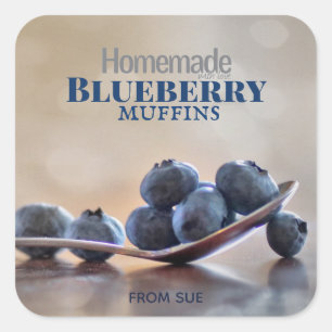 Homemade Blueberry Muffins met Love Stickers