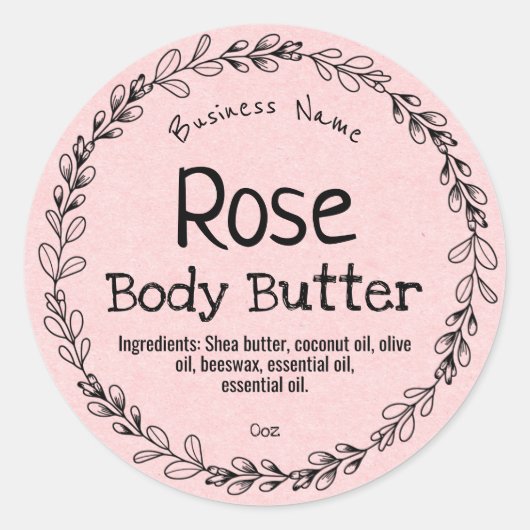 Homemade Blush Pink Kraft Paper Product Labels (Voorkant)