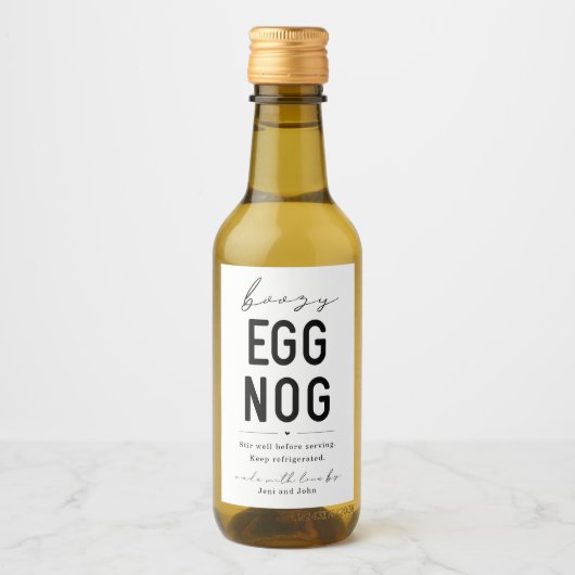 Homemade Boozy Eggnog Bottle Label Wijn Etiket (Voorkant)