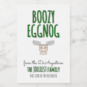 Homemade Boozy Eggnog Bottle Label Wijn Etiket (Enkel label)