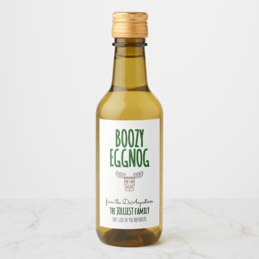 Homemade Boozy Eggnog Bottle Label Wijn Etiket (Voorkant)