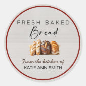Homemade Bread Bakery Label Round Stickers  (Voorkant)