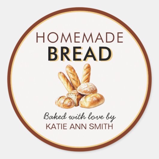Homemade Bread Stickers | Baked with Love Labels (Voorkant)