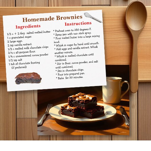 Homemade Brownies Recipe Postcard Briefkaart