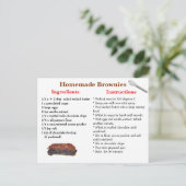 Homemade Brownies Recipe Postcard Briefkaart (Staand voorkant)
