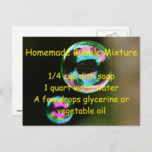 Homemade Bubble Mixture Briefkaart Uitnodiging (Voorkant / Achterkant)