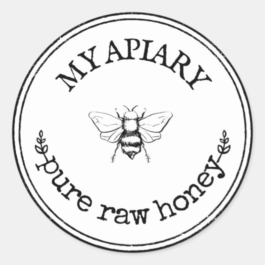 Homemade Bumblebee Farmhouse Round Labels (Voorkant)