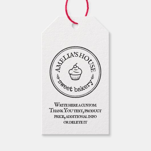 Homemade business logo op maat van eenvoudige prij cadeaulabel (Voorkant)