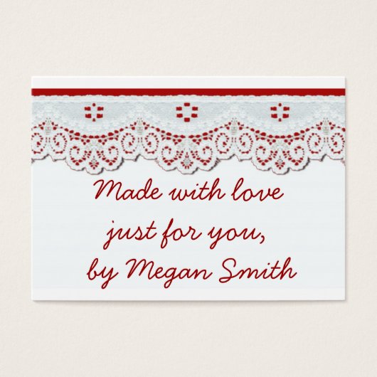 Homemade Cadeauruimte labels retro-look Visitekaartje (Voorkant)